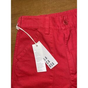 Lacausa Anthropology Pants Women 2 Candy Apple Red Big‎ Pockets Fun